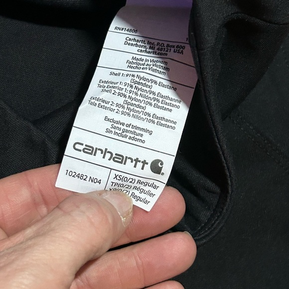 Carhartt Black Leggings with Durable Fabric and Utility Style, New, Sz XS - Picture 6 of 11